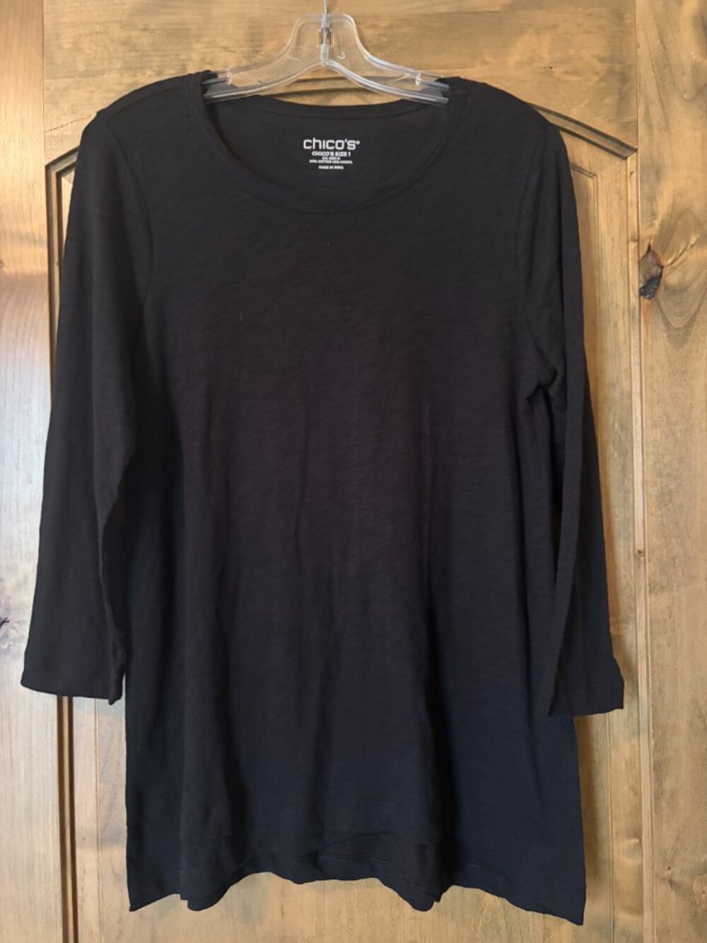 NWOT Chico's pullover black tunic top Chico's size 1-medium.